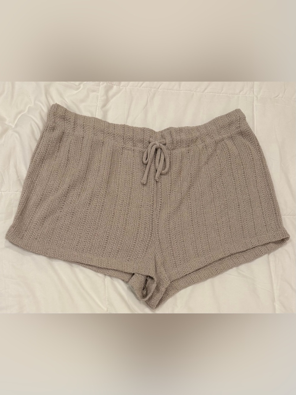 H&M Cozy Ribbed Knit Drawstring Lounge Shorts XL